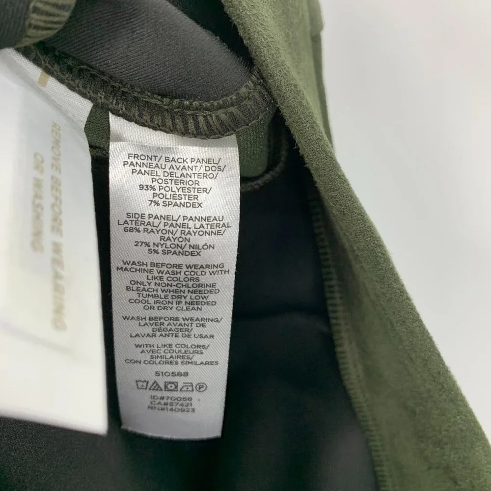 LOFT Leggings Green Faux Suede Zip Skinny Ankle Pull On - Picture 10 of 10